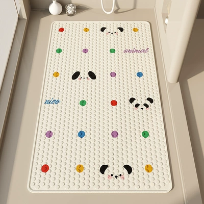 Bathroom Non-Slip Mat, Simple Household | Avtomobil döşəmə paspasları - dog-panda-polka-dots-40x70cm-affordable-model