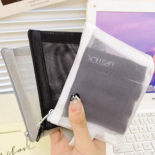 New large-capacity portable portable mini touch-up bag mesh travel makeup bag lipstick air cushion liner bag