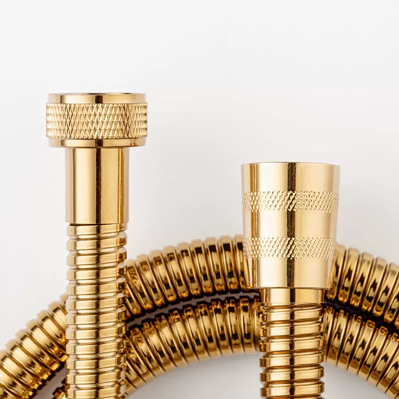 跨境304不锈钢加密电镀钛金花洒软管1.5米防爆耐高温淋浴软管2米