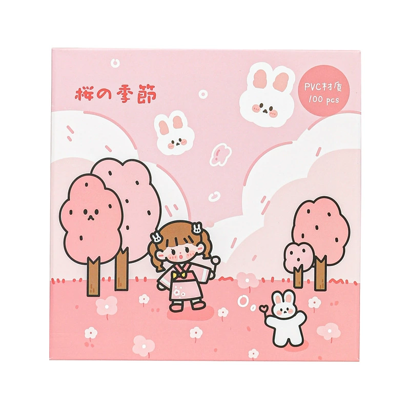 Sticker PVC, gift box, cartoon cute stickers, scheduler