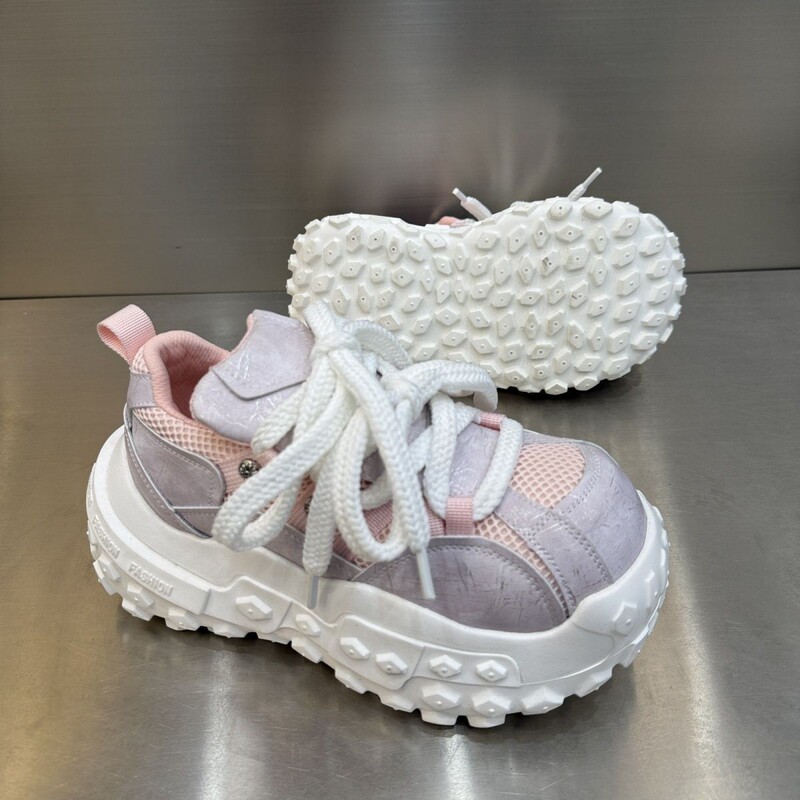 Genuine Leather Chunky Platform Sneakers for Women, Thick-Soled Dad Shoes, Spring and Summer Height-Increasing Casual Sports White Shoes