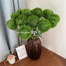 绿石竹仿真花家居插花假花装饰摆件仿真绿毛球批发仿真绿植