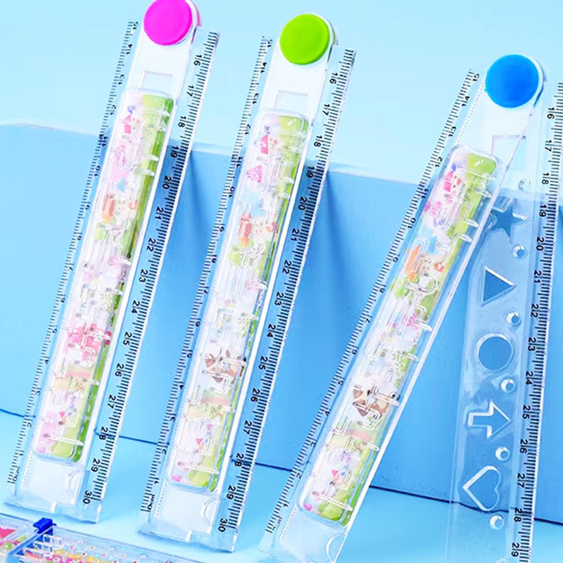 East Coast 30cm Maze Ruler, Foldable Cute Cartoon Student Plastic Ruler, Study Stationery