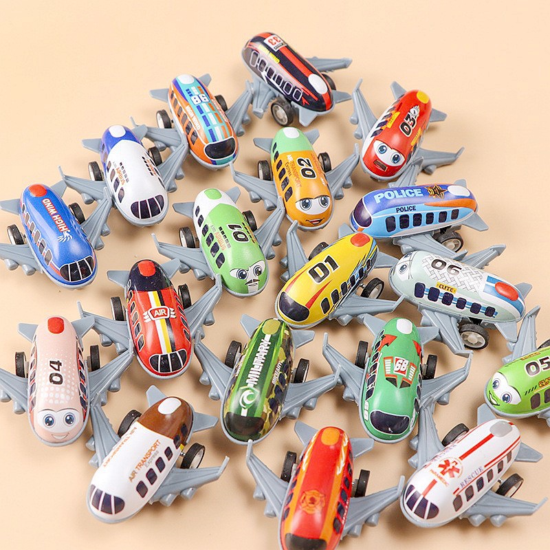 Children's Toy Cars That Won'T Break, Metal Airplane Models, Pull-Back Airplane Toys for Boys, Cross-Border Supply