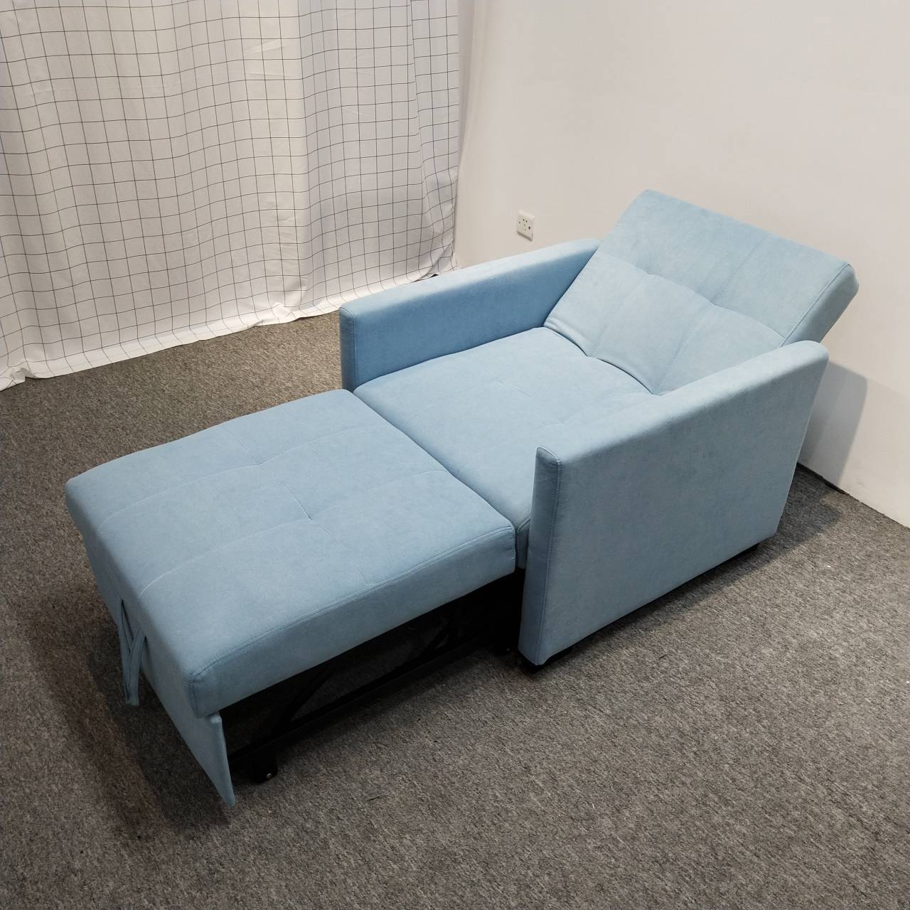 Sofá cama multifuncional de una persona sala de estar oficina almuerzo artefacto de tecnología de terciopelo balcón de chicas peinado en polvo