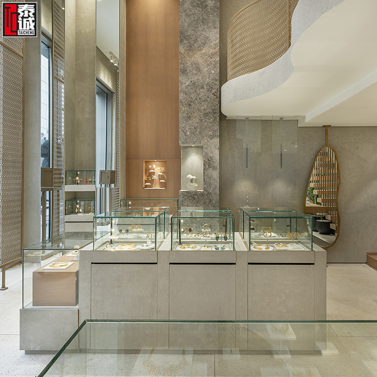 厂家定制玻璃展示柜透明首饰柜零售店金属饰品陈列道具首饰珠宝柜