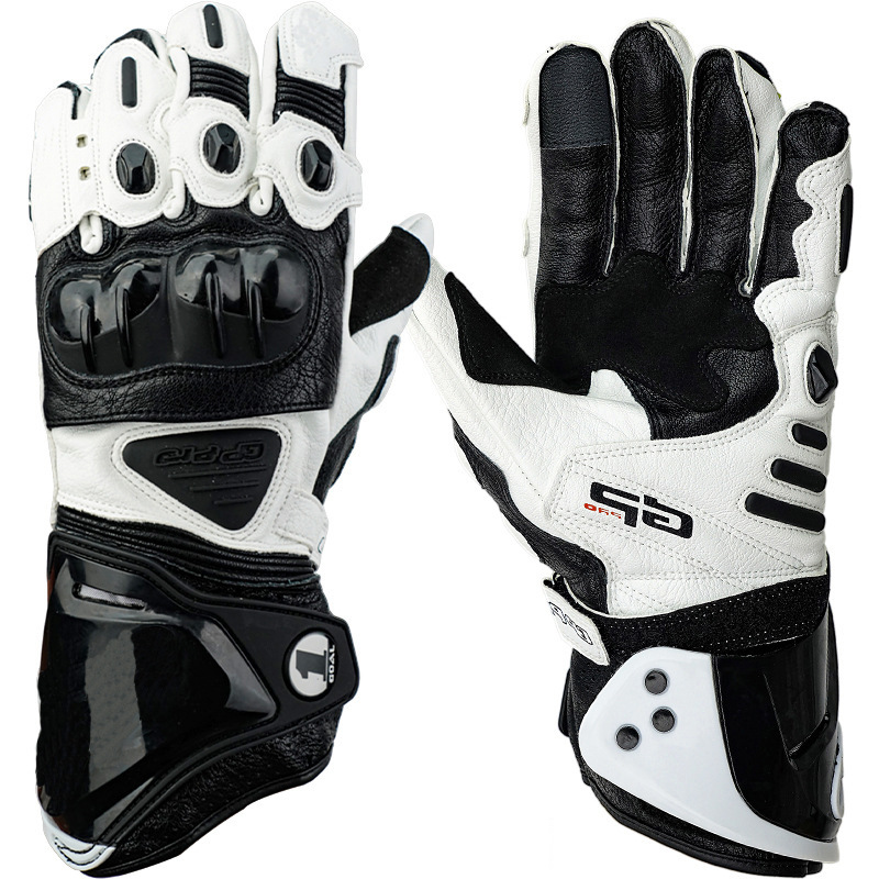 Guantes de ciclismo de motocicleta Guantes de cuero resistentes a las caídas y al desgaste Guantes largos de pista de motocicleta Pantalla táctil