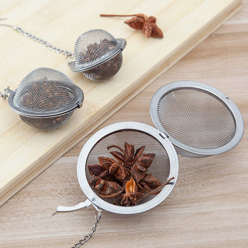 Creative home stainless steel fine mesh seasoning ball kitchen soup marinade spice stew filter filter residue tea ball