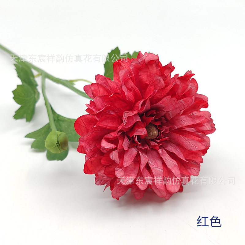 Flor Artificial de Ranúnculo de 2 Cabezas de Tela de Seda para Boda y Decoración del Hogar image 11