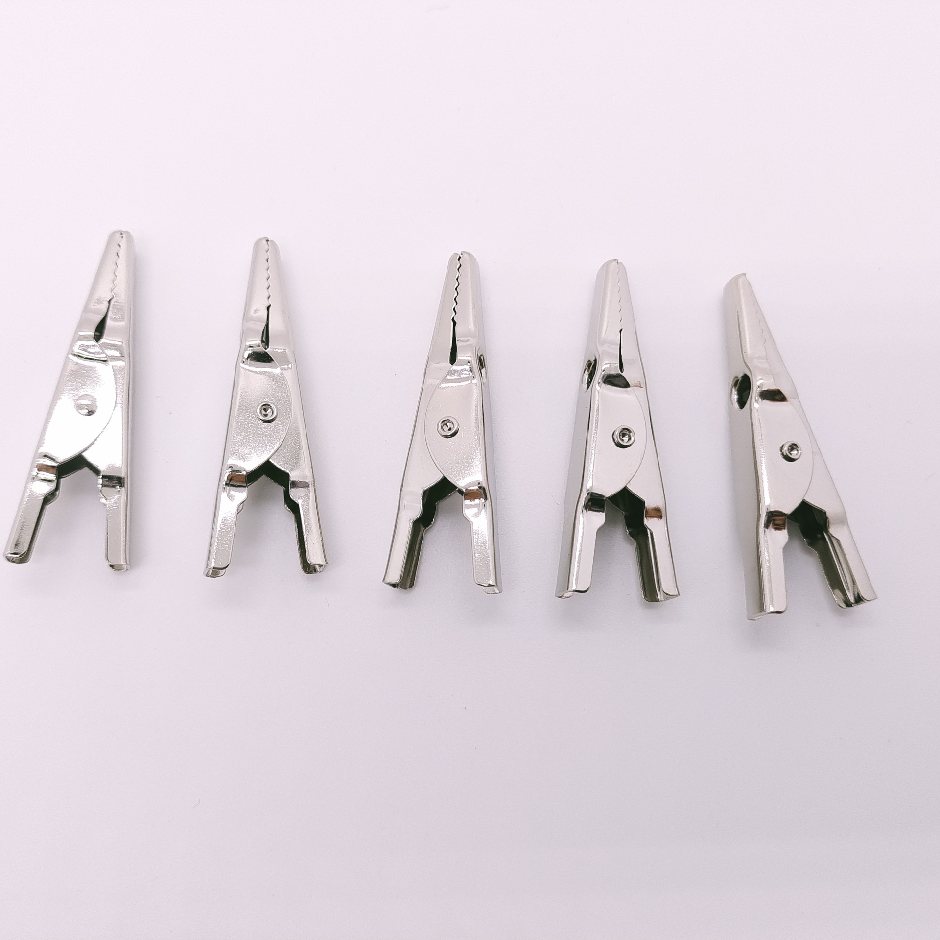 厂家直销金属电镀 44mm鳄鱼夹电瓶夹子 长尾测试夹子夹具导电