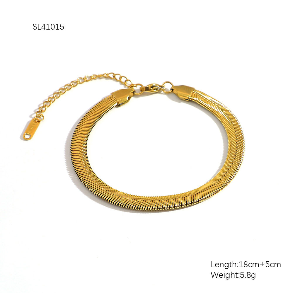 6g Weight 0.03µm-0.05µm Gold Plating Thickness PVD Coated Gold Plating Process Real Gold Plated Plating Material Bracelets Classification 304 Stainless Steel Chain Material 18K Gold Plating Color 1 Piece Quantity Holiday, Daily Occasion 304 Stainless Steel Material Geometric Pattern Women's Gender Simple Style, Classic Style Style Waterproof Non Tarnish Craft PVD Coated Real Gold Plated 18K Gold Geometric 304 Stainless Steel Simple Style Classic Style Waterproof Non Tarnish 304 Stainless Steel Bracelets 13