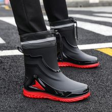 新款雨鞋男短筒防雨防水鞋防滑加厚雨靴收口束口水靴时尚胶鞋