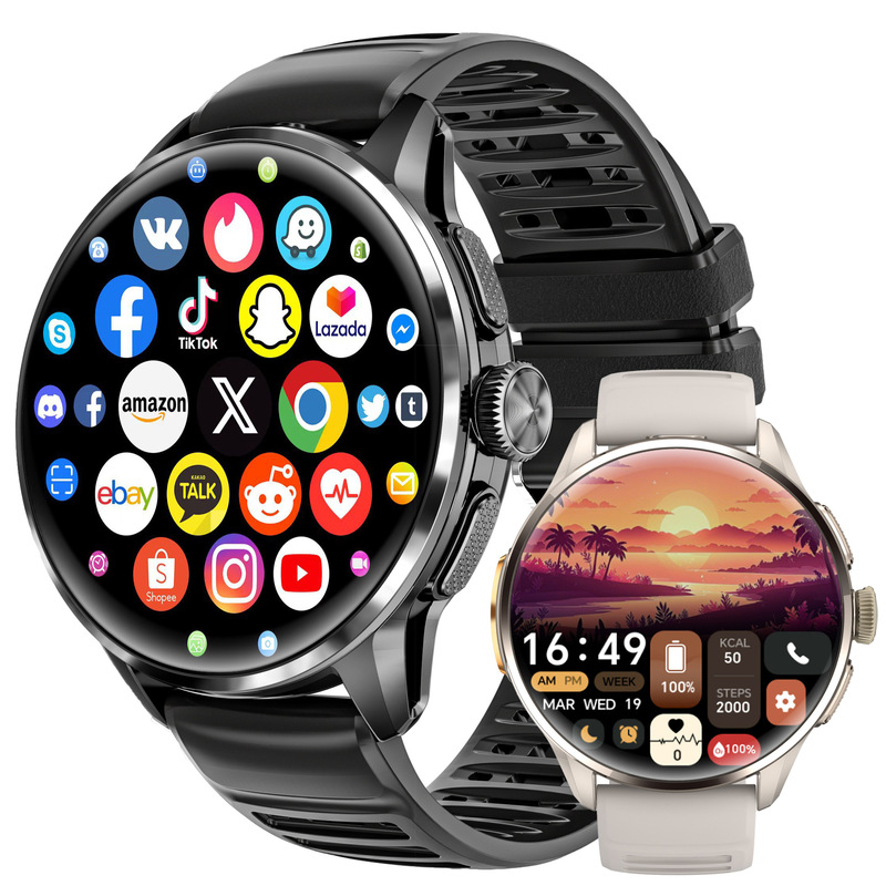 H100 Smart Watch 5g Card Global Communication Google Store App Download Photo Sim Card + Bluetooth Dual System