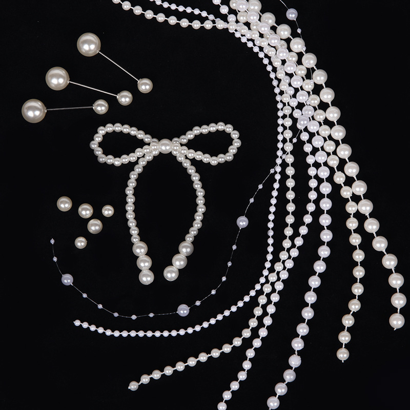 珍珠链花束造型花艺珍珠链条手工配饰包花材料珠串花店法式