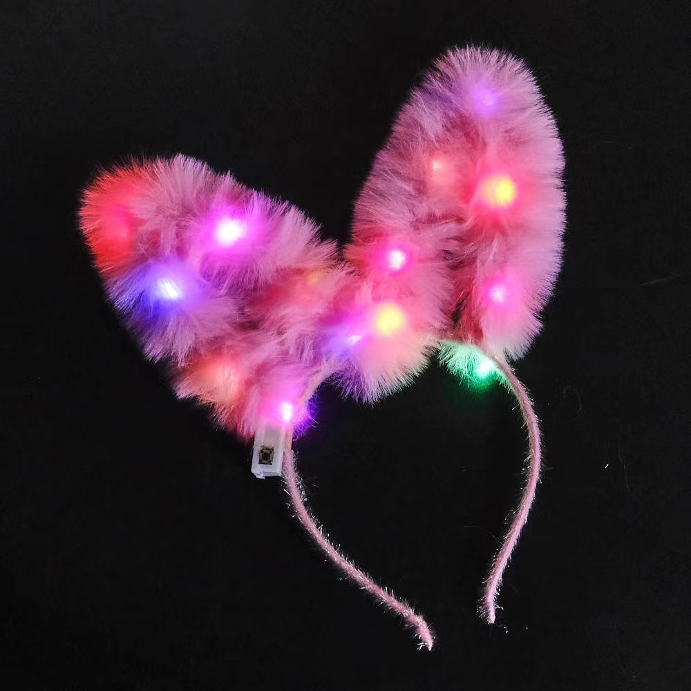 Bar espectáculo atmósfera props luminoso peluche orejas de gato accesorios de cabello zorro bandas de cabello mercado nocturno accesorios de fiesta de suministro
