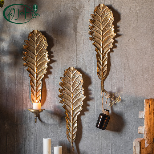 Antique-style distressed decorative wall candlestick accessories Christmas theme photography prop French metal hanging decoration crafts