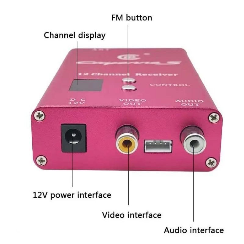 1.2g 12W Wireless Image Transmission Long-Distance through Wall Drone Transmission Audio and Video Video Receiver Transmitter