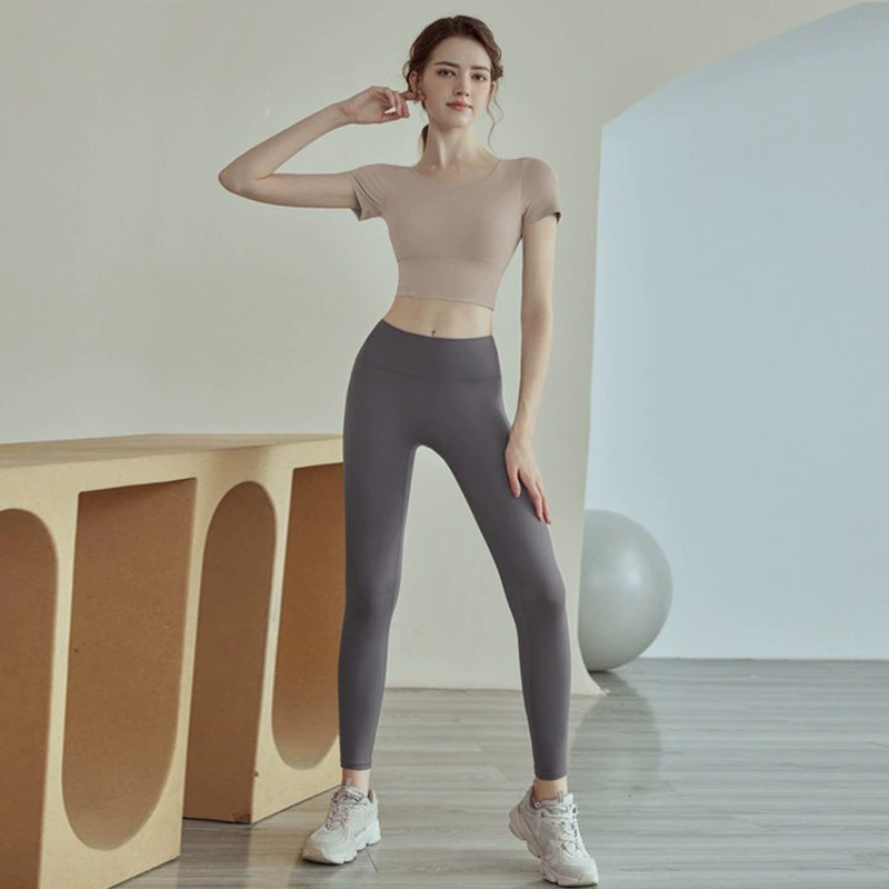 Йога-майка для спорта без бренда — Crop с Bust removable cups, дышащий тренировочный комплект
