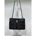 Black with Single Row of Black Rhinestones