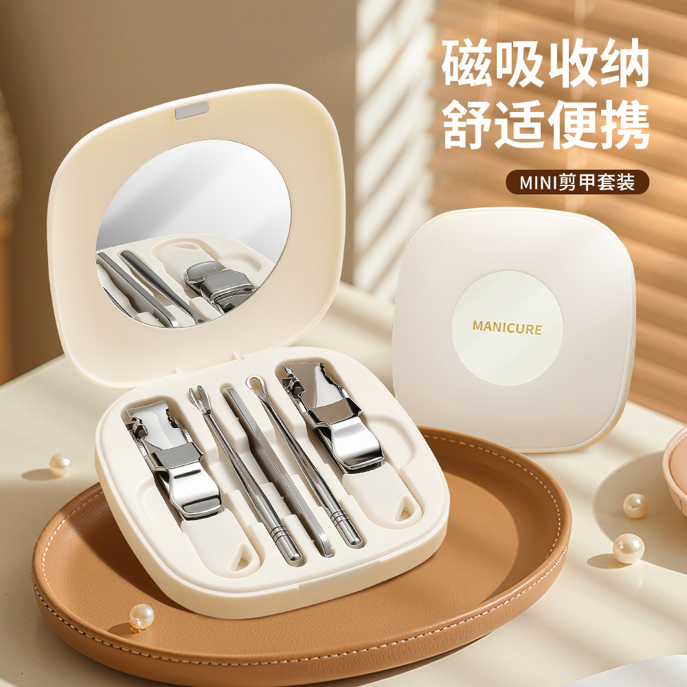 Regalos caseros cortadores de uñas portátiles mini cucharas de acero inoxidable para hombres y mujeres cortador de uñas conjunto de pinzas de uñas manicura image 6