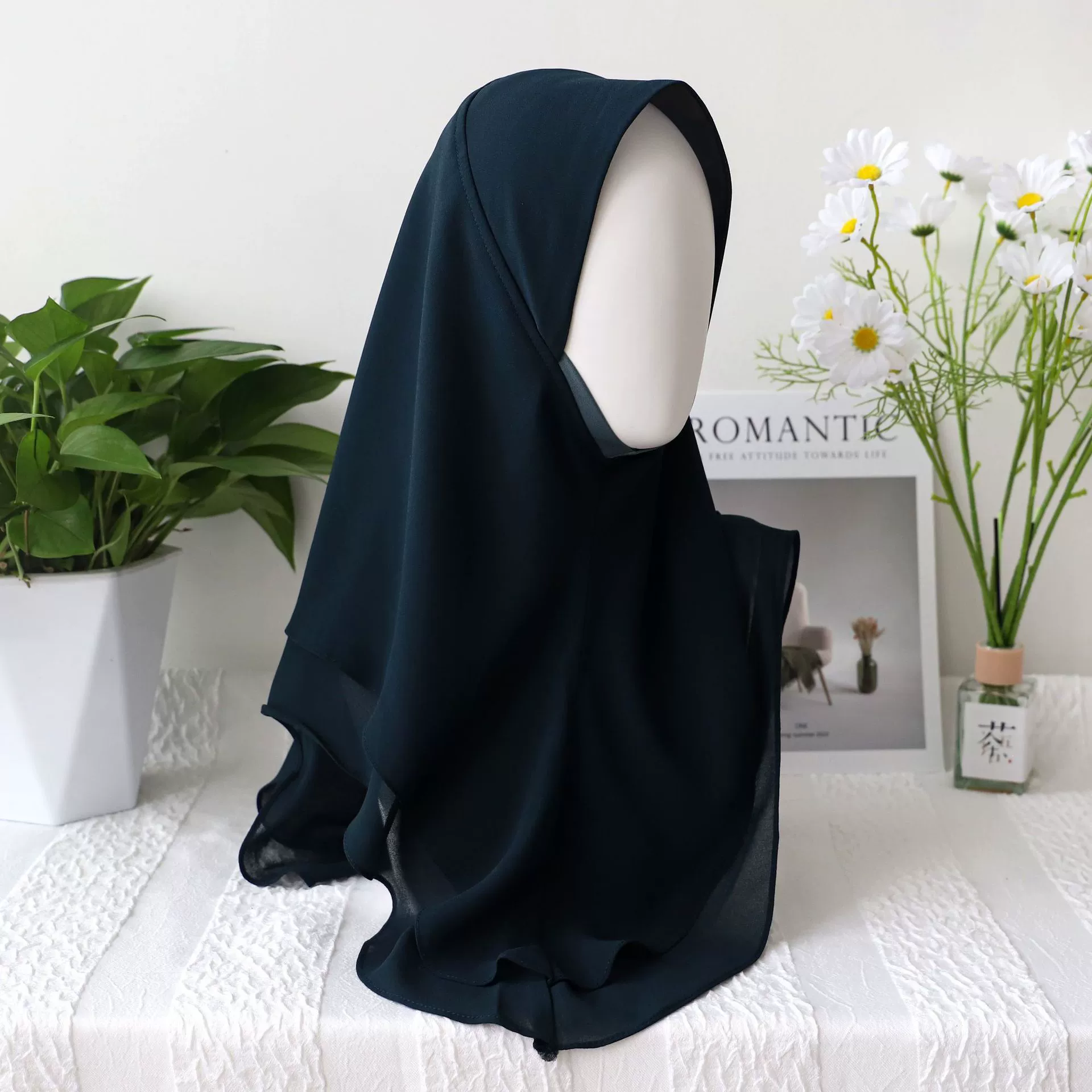 Scarf chiffon breathable comfortable, one size, multi-color hijab style