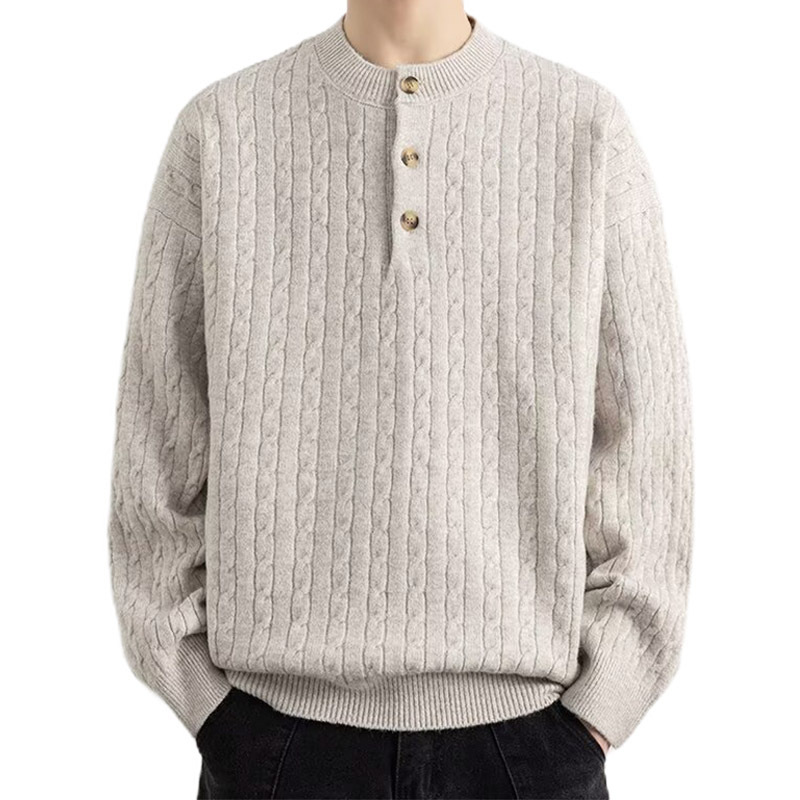 Explosiones transfronterizas de tamaño europeo de tamaño grande Henry cuello jersey jersey de torsión suéter hombre alto estilo de negocios otoño y invierno al por mayor