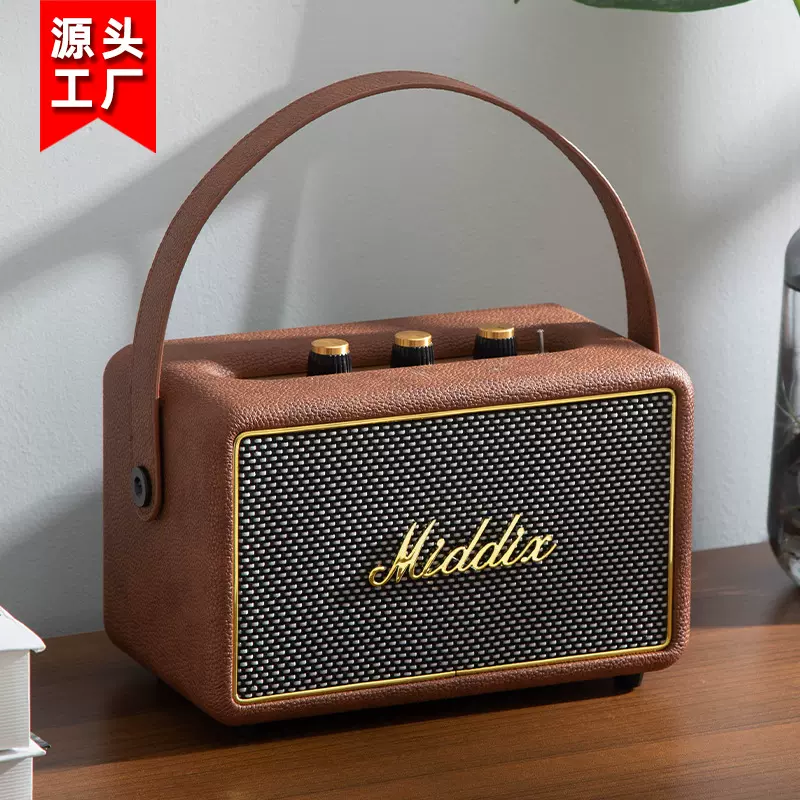 户外手提插卡音响复古木质家用低音炮M5无线蓝牙音箱蓝牙5.0