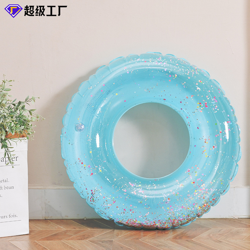 Fabricantes al por mayor engrosado anillo de natación transparente infláble para niños anillo axilar red flotante anillo doble anillo de natación de airbag