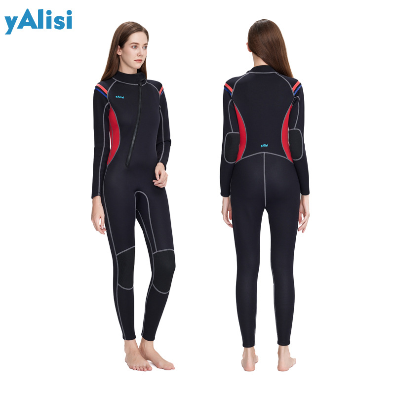 New 3mm Men One-piece Warm Long Sleeve Cold-proof Surfing Snorkeling Winter Swimsuit Diving Suit Women_voghion.com