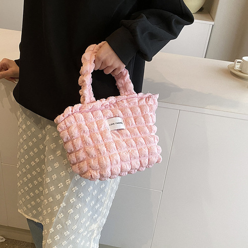 New style bubble cloud bag, commuter one-shoulder handbag, office workers, large capacity, summer simple Korean style ins women's bag