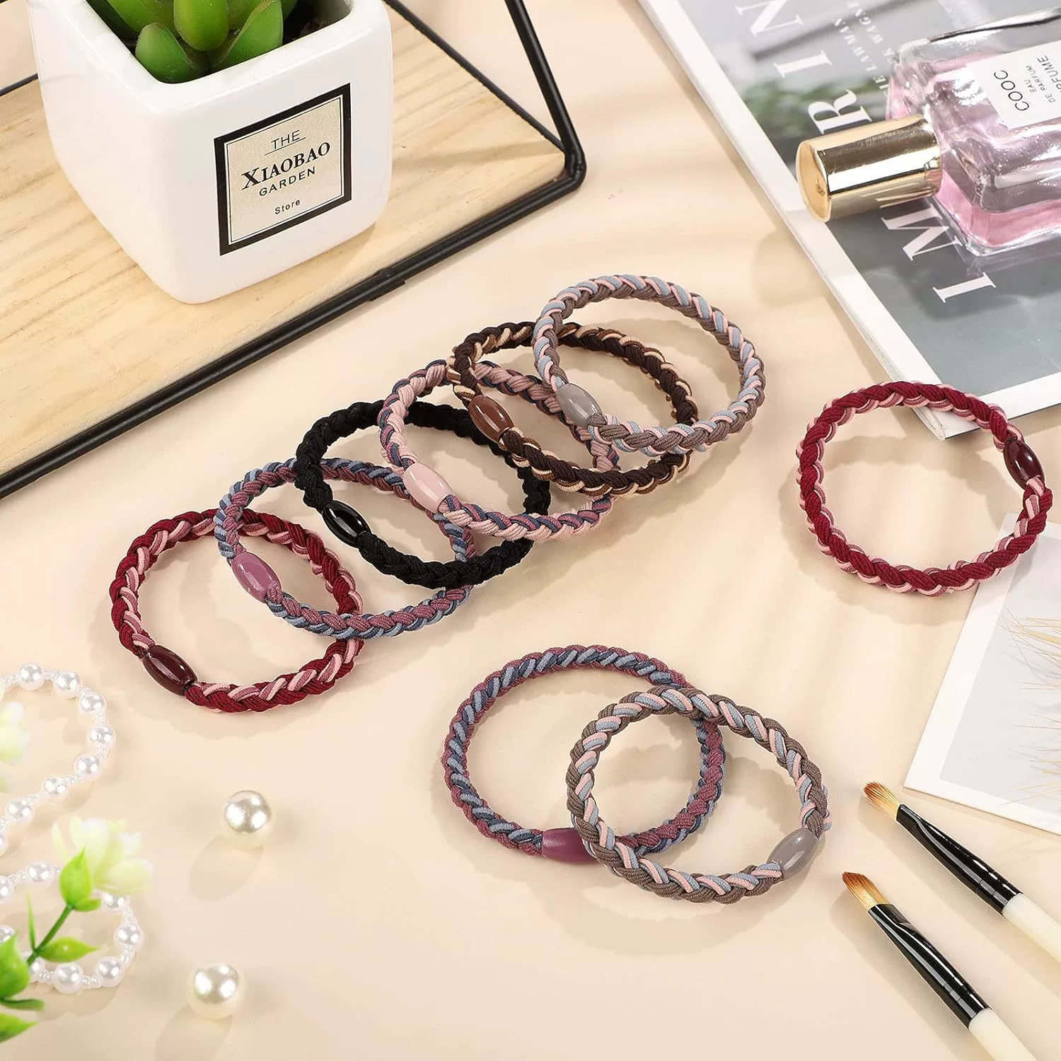 (Cross-border trading), woven elastic headband, ponytail, dense curly hair accessory