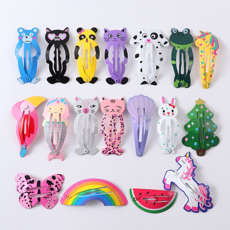 Cross-border Supply European And American Children: Cute Enamel-printed Animal Hair Clips, Colorful Princess BB Clips_voghion.com