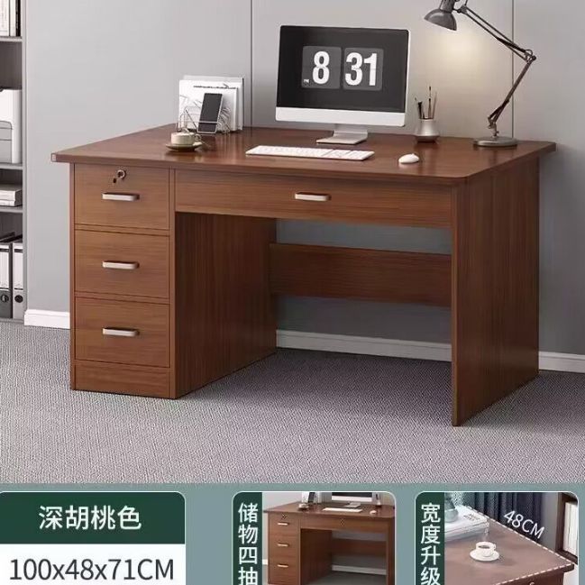 Mesa de oficina doméstica con cerradura mesa de computadora de escritorio mesa simple mesa de trabajo con cajón mesa de personal combinación de mesa y silla