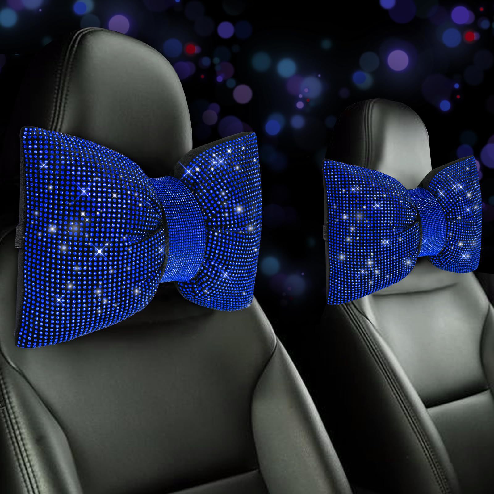 Cross-Border Foreign Trade Wholesale Car Neck Pillow Cushion Pillow Women's Multi-Color Diamond-Encrusted Car Headrest