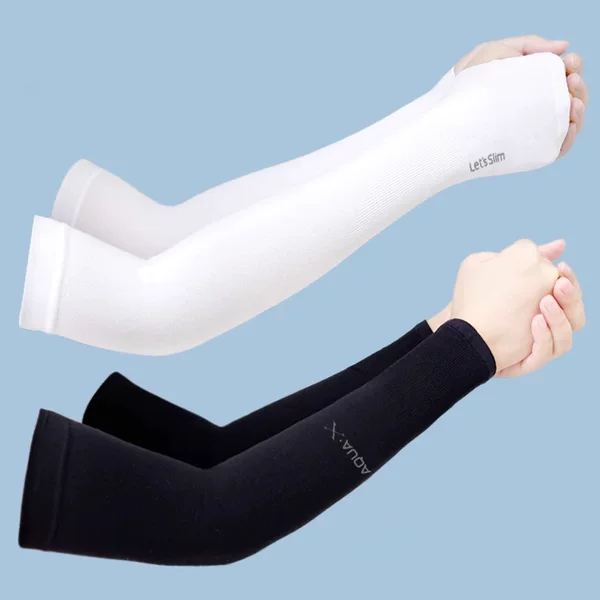 Sun protection ice oversleeve for women men summer elbow arm outdoor driving riding UV protection Ice Silk gloves anti-DDoS