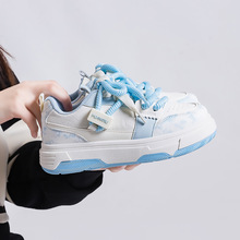 环球小白鞋女2025春季新款学生运动休闲鞋韩系潮酷运动厚底板鞋子
