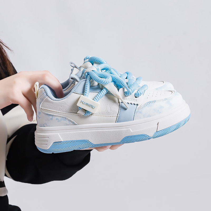 环球小白鞋女2025春季新款学生运动休闲鞋韩系潮酷运动厚底板鞋子