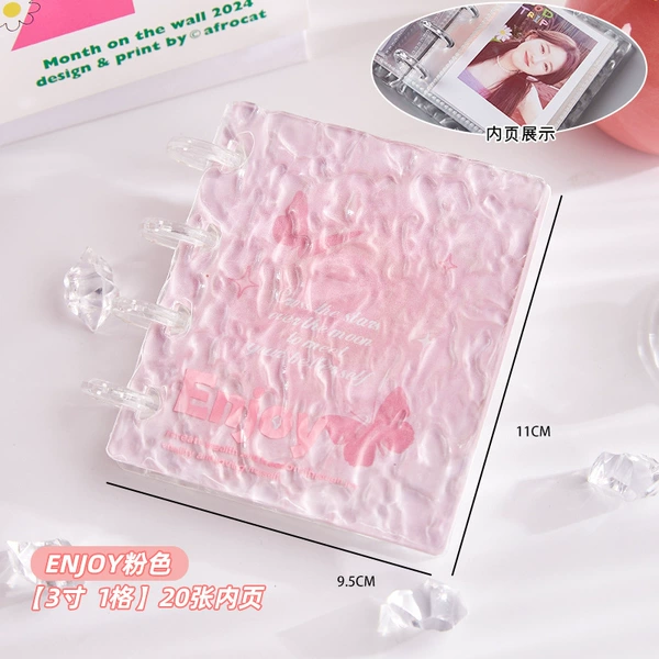 Water ripple acrylic card book--Enjoy pink [one square grid]
