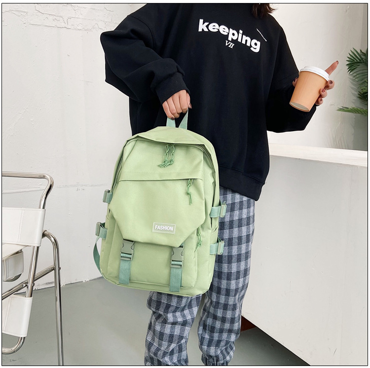 2025 new simple fashion backpack oxford cloth women‘s bag waterproof travel bag fresh university style schoolbag
