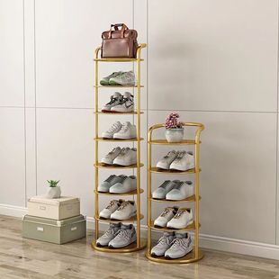 Shoe rack simple door door home multi-layer storage space-saving small narrow shoe rack sturdy and durable shoe cabinet iron art