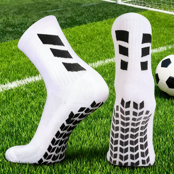 Cross-Border Mid-Tube Football Socks with Glue Anti-Slip Bottom Running Socks Men's Sports Socks Thickened Wear-Resistant Sweat-Absorbent Basketball Socks