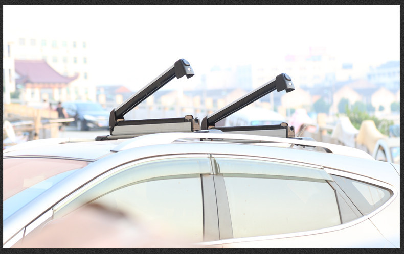 Suv Car Roof Ski Rack with Lock, Roof Rack for Ice and Snow Sports, Snow Sled Rack, Luggage Rack, Aluminum Alloy for Single and Double Boards