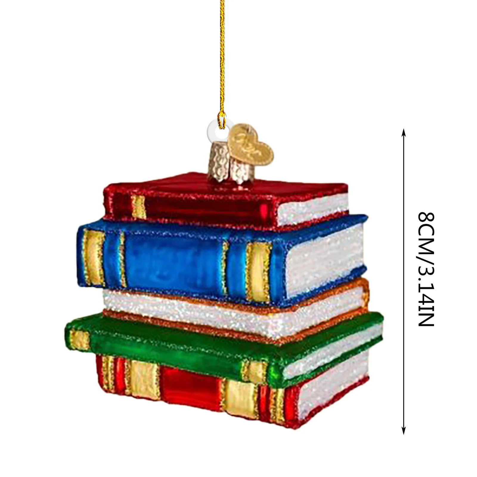 Colgante de libros de lectores creativos decoración de árbol de navidad de hogar colgante acrílico de 8 cm de navegación decoración 2023