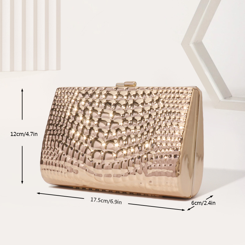 375g Weight Arylic Solid Color Snakeskin Square Evening Bags