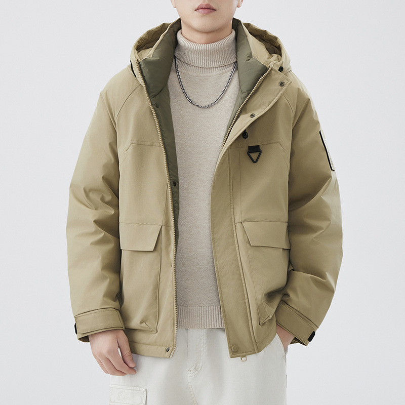 Men's velvet Japanese travel keep warm down jacket