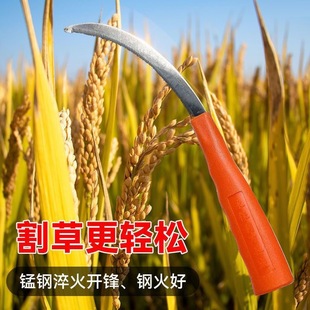 Stainless Steel Sickle for Grass Cutting, Agricultural Serrated Sickle with Fine Teeth, Small Grass Sickle, Leek Knife for Cutting Grass and Weeding