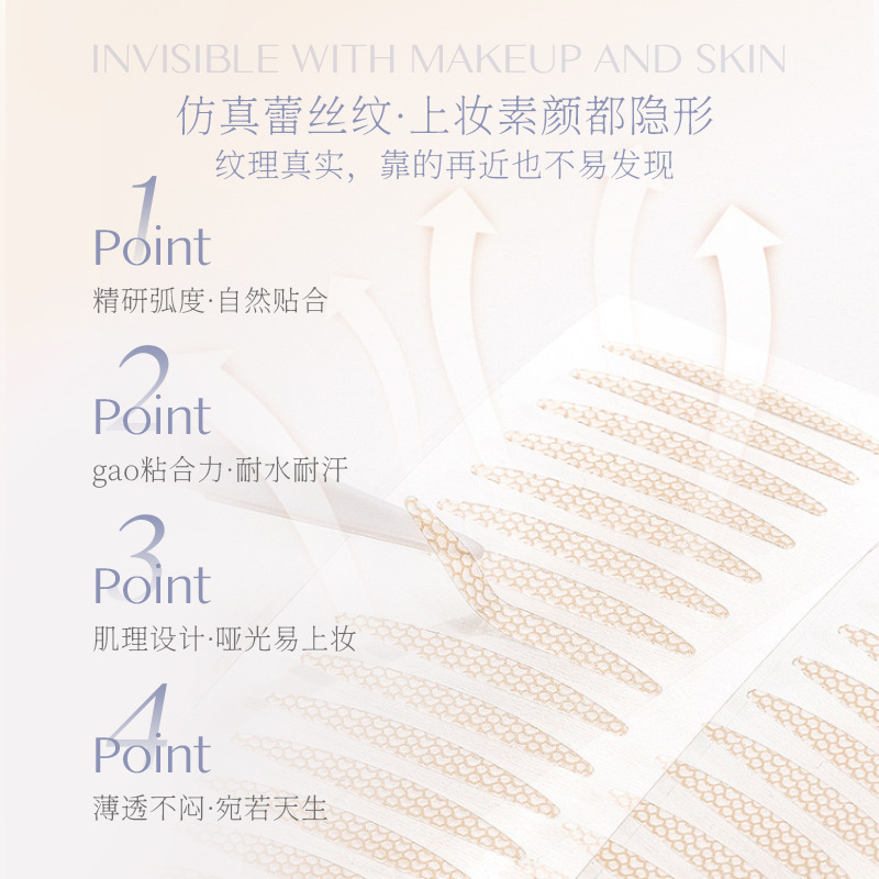 Nicor simulation invisible double eyelid sticker, natural and traceless, long-lasting shaping big eye beauty sticker, inner double single eyelid sticker