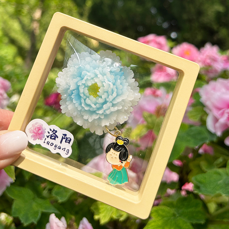 中国風洛陽市文化創造牡丹の花冷蔵庫マグネット磁気ステッカー 3 立体旅行お土産お土産|undefined
