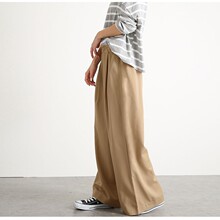 2025乐天热卖日系女装裤子宽松长裤松紧高腰休闲阔腿裤