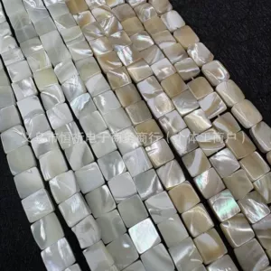 Natural horseshoe snail 8mm-12mm square shell loose beads semi-finished DIY jewelry accessories necklace beads batch